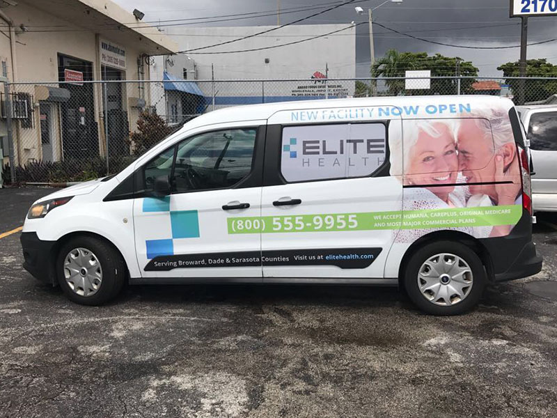 elite health van partial wrap