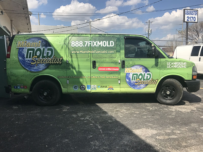 Miami Mold Specialist Van Full Wrap, miami vehicle graphics, miami car wrap