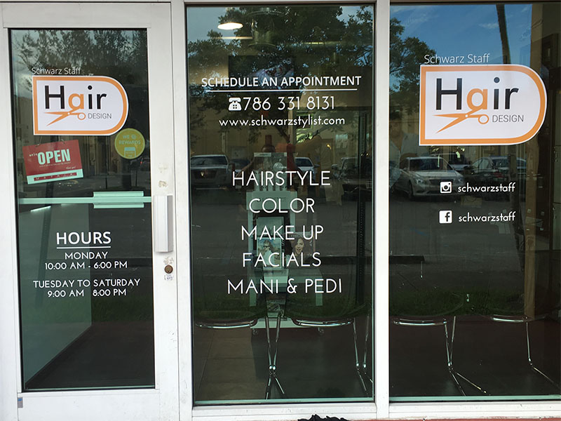 Hair Salon Store Front Graphics