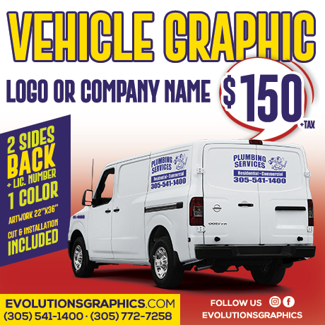 special vehicle graphics, logo or company name $150