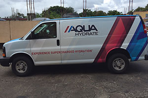 Aqua hydrate full wrap miami Car Wrap, custom car wrap, Miami vehicle graphics, vinyl car wrap