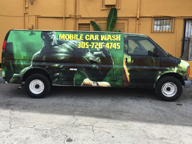 Car wash cargo van full color, miami car wraping