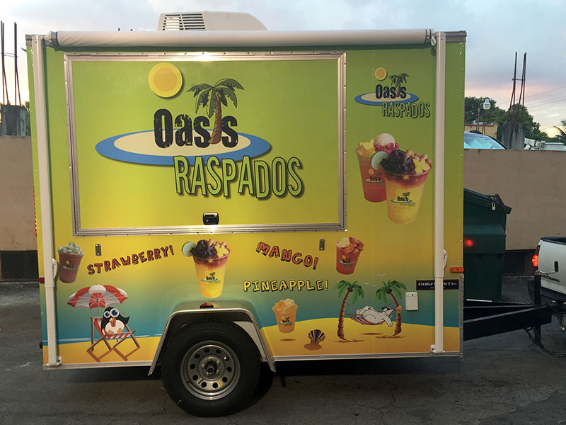 custom car wrap, Miami vehicle graphics, Oasis Raspados